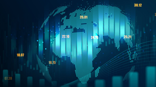 futuristic concept of global network suitable for world financial technology Economic trends