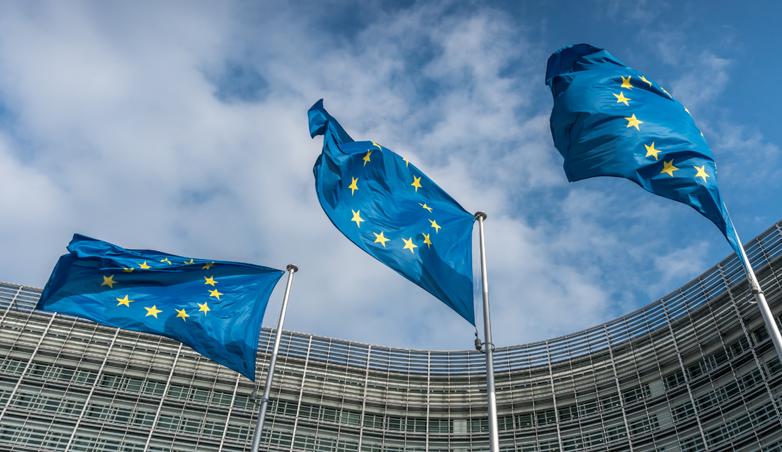 European Union flags at Berlaymont building