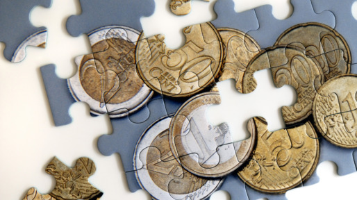 Puzzle with euro coins