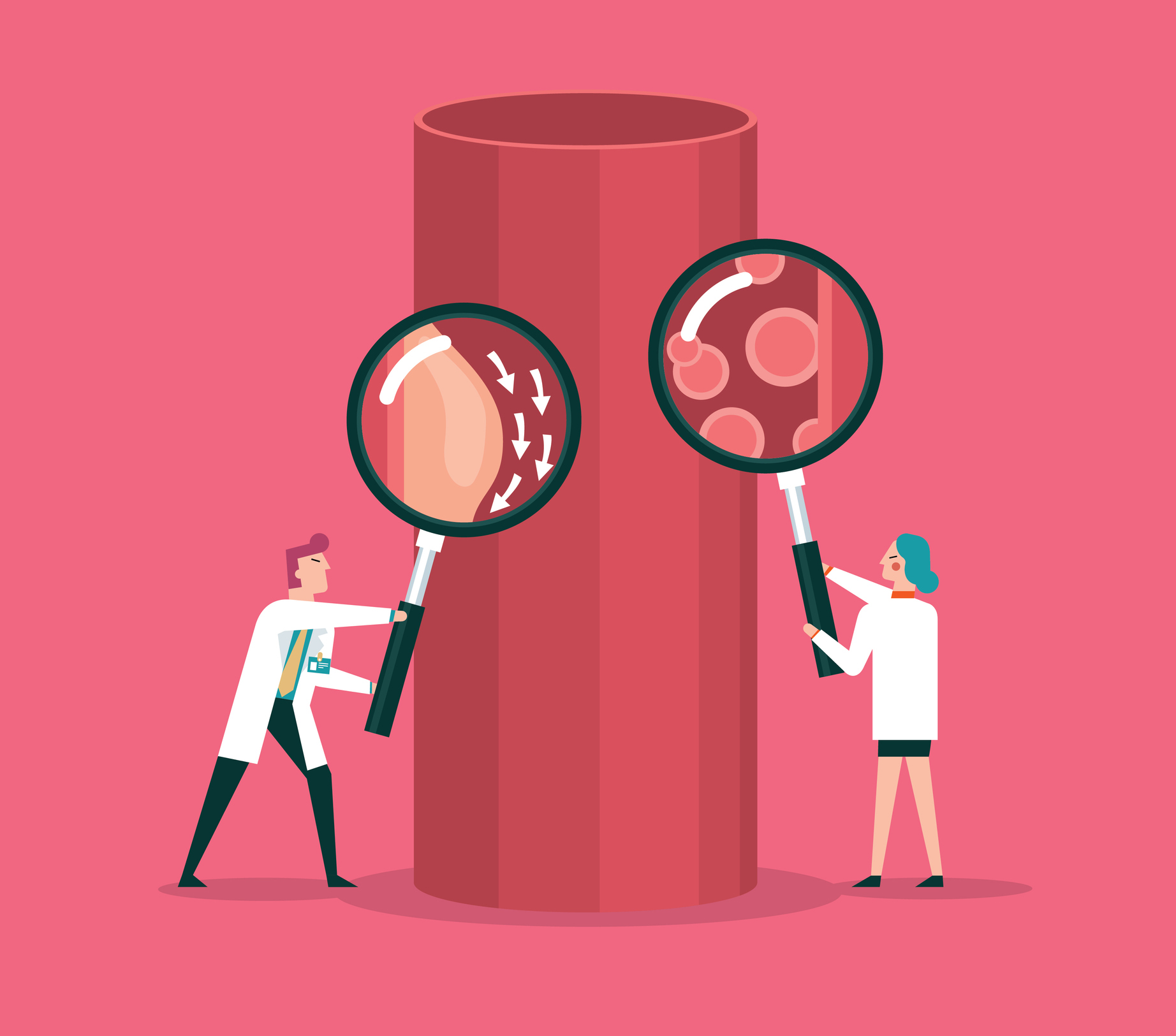 Blood cells and blood vessel stock illustration