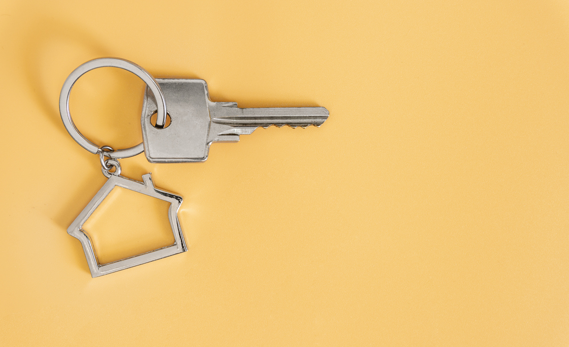 Key With House Shaped Key Chain