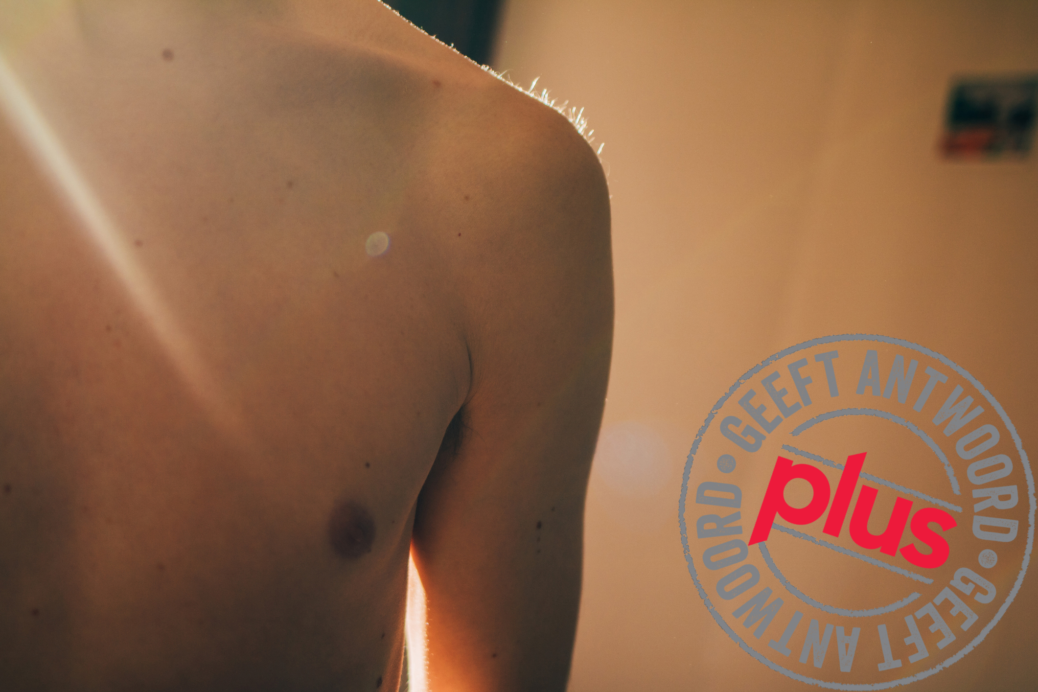 Pretty Bare Male In Chest Soft Golden Evening Light