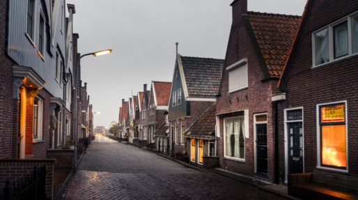 Street Amidst Buildings In City