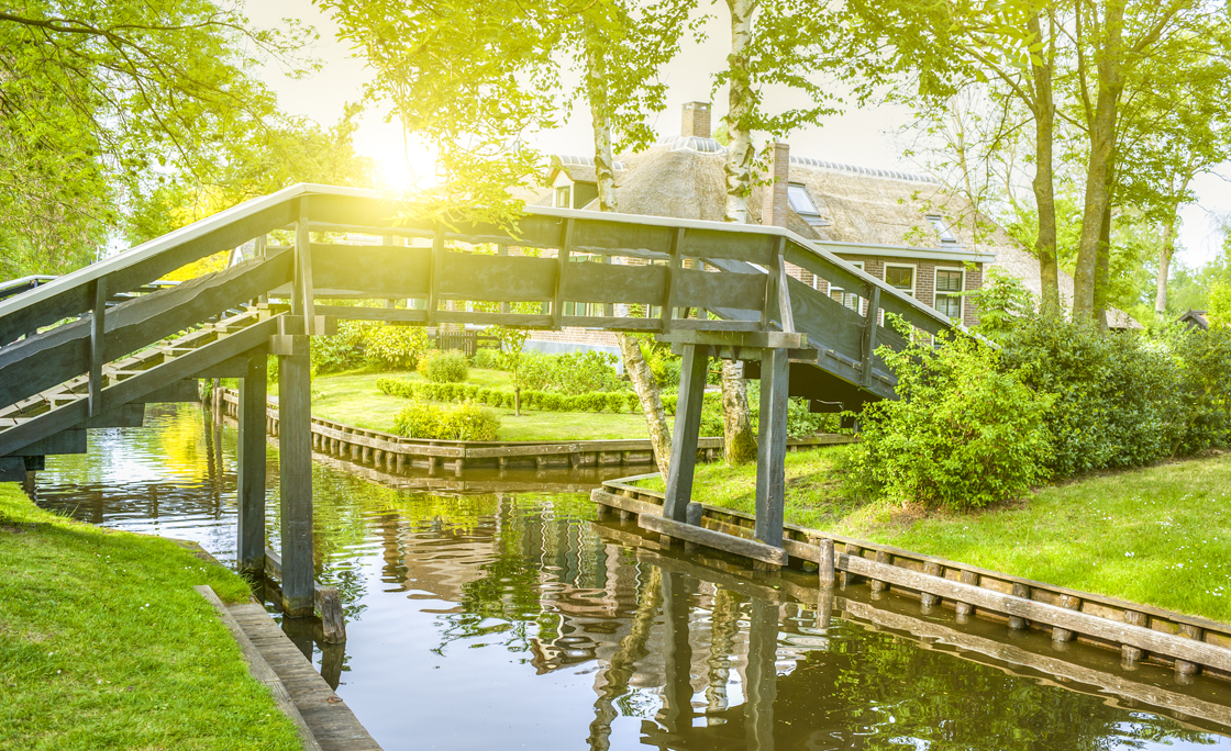 Typical Bridge In Giethoorn, Netherlands