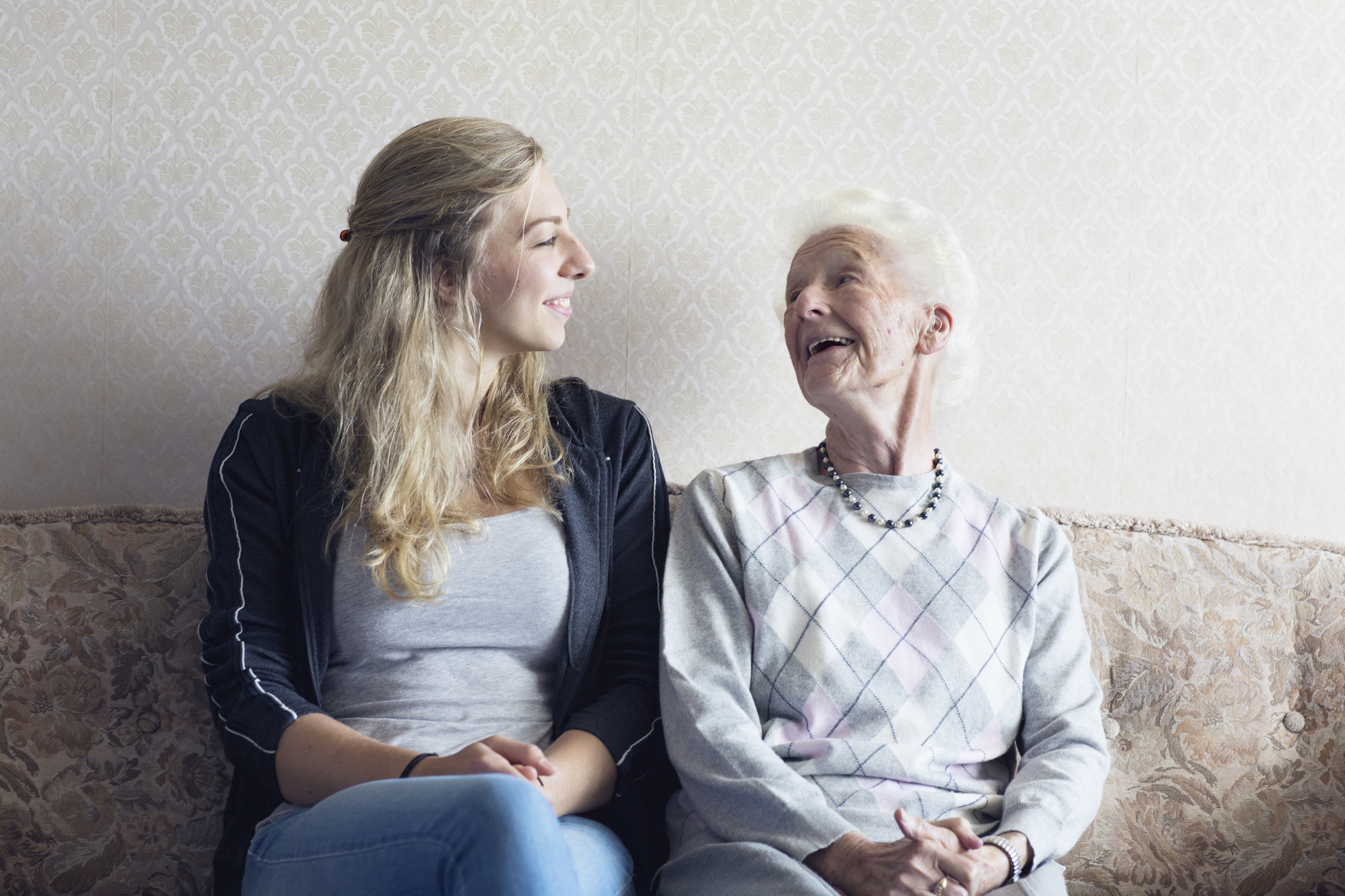 senior adult getting care and assistance