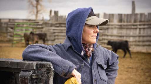 Portrait of a woman working on Montana ranch