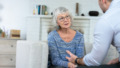 Senior woman talking to therapist