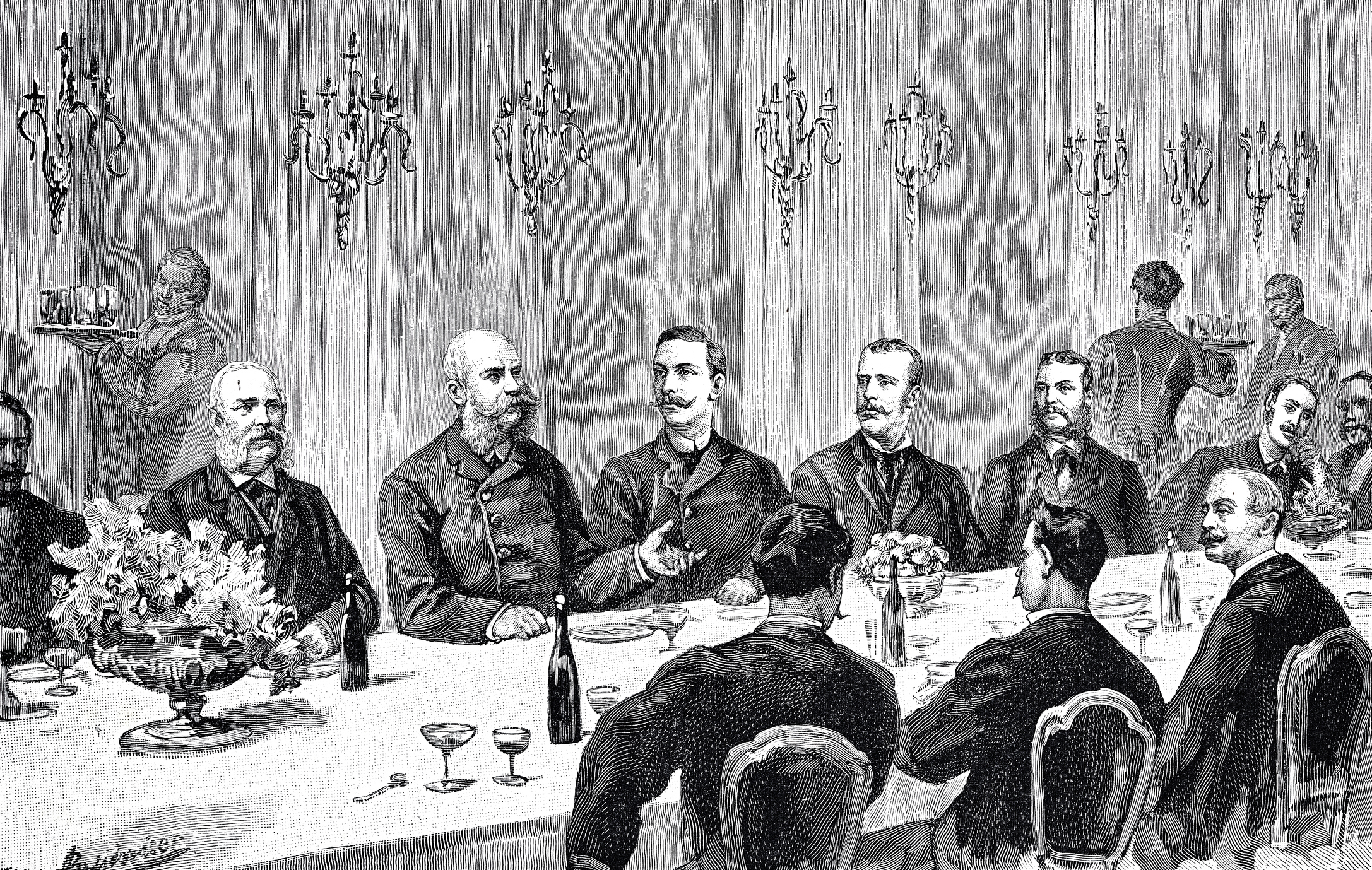 German Emperor Wilhelm II during breakfast in castle Schönbrunn, Vienna
