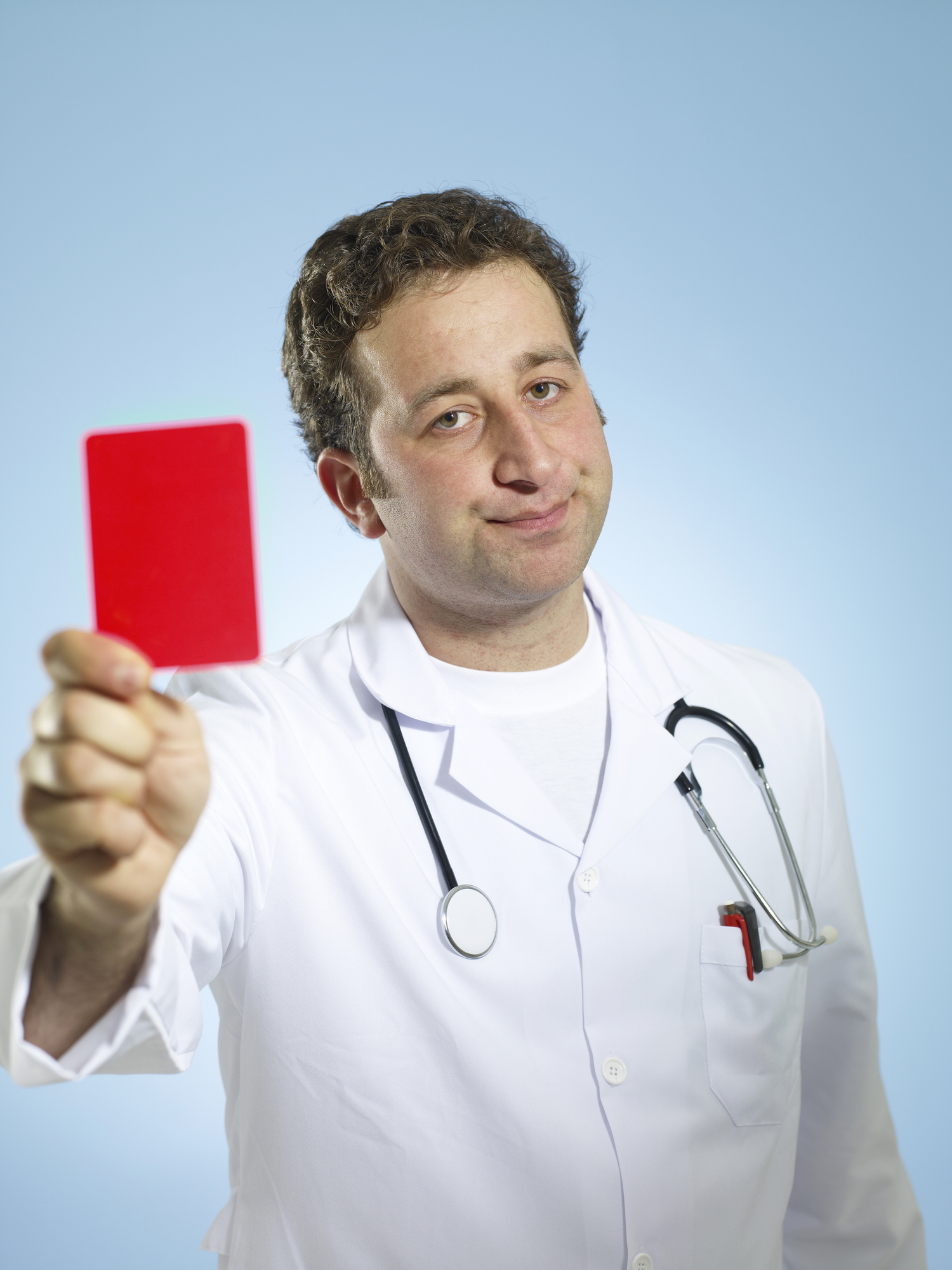 Doctor Showing Red Card