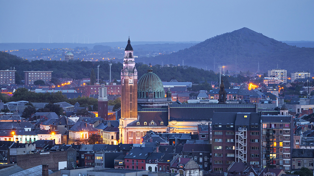 Aerial view on the centre of Charleroi