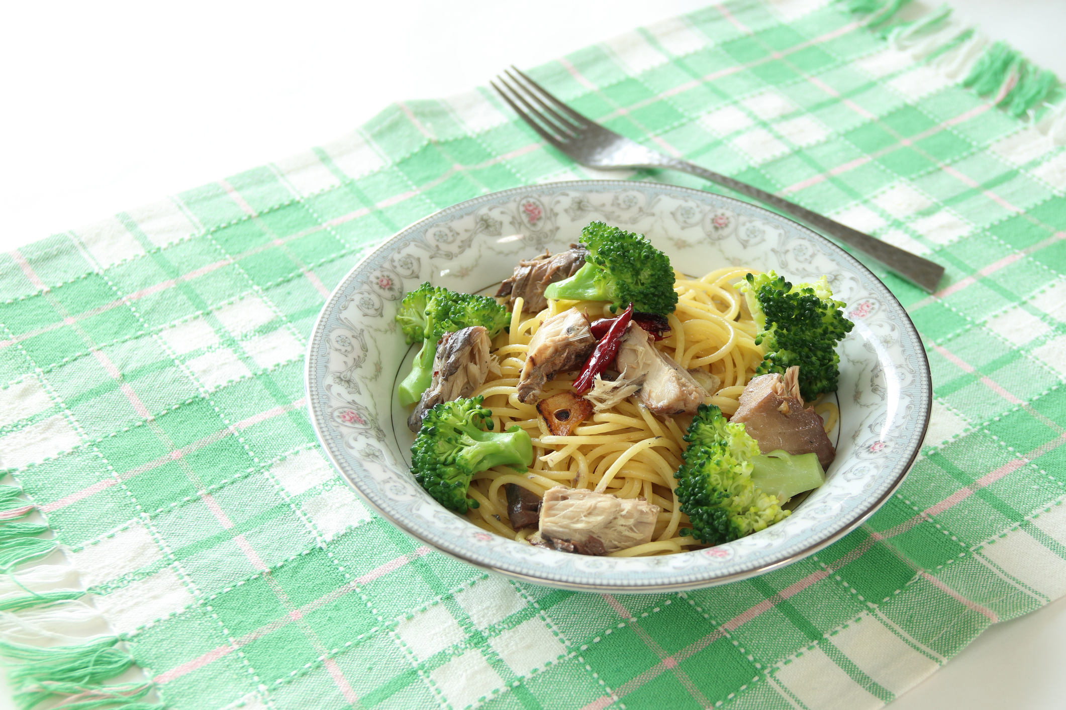 Pasta of canned mackerel