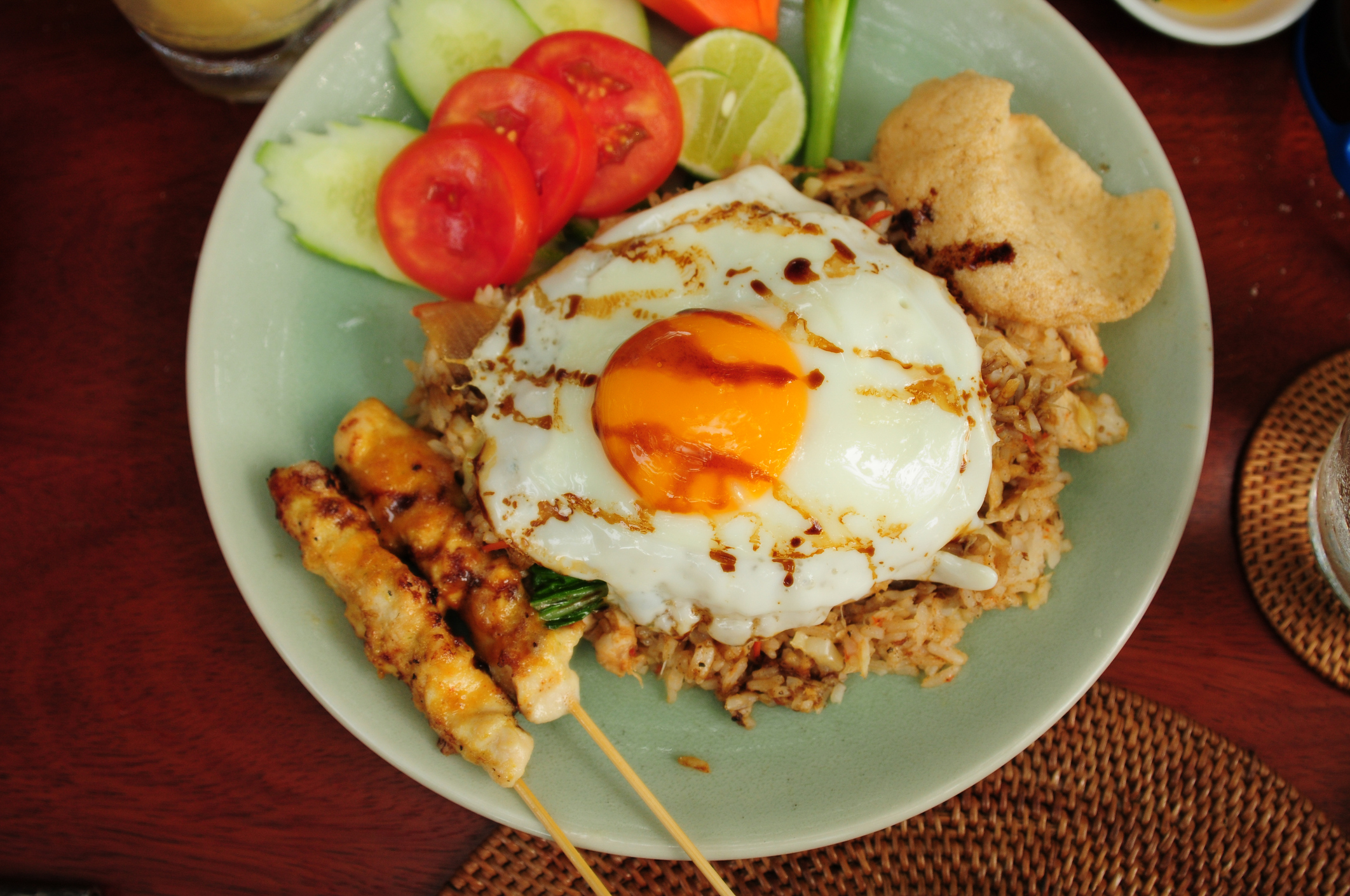 Nasi Goreng with chicken satay