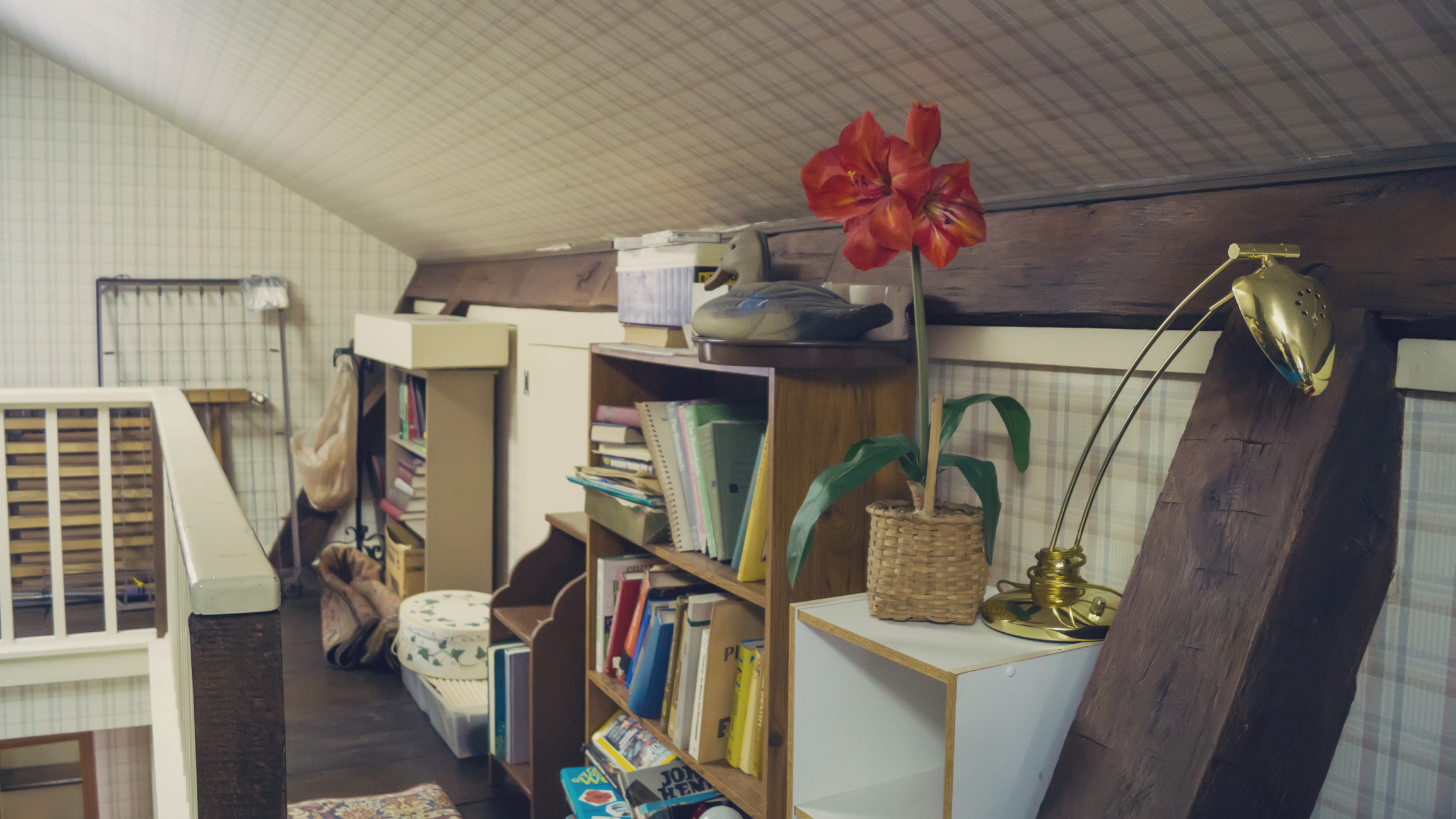 Attic in old american house, retro style