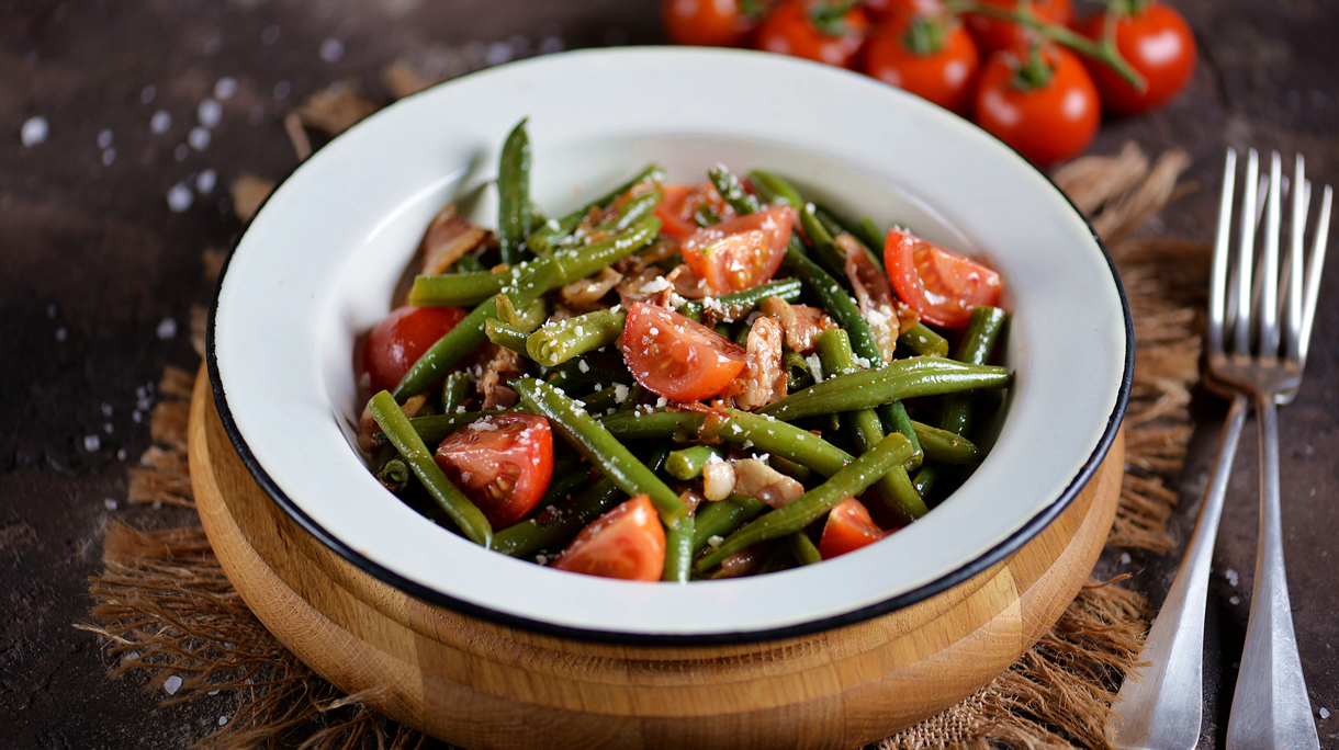 Warm salad of green beans