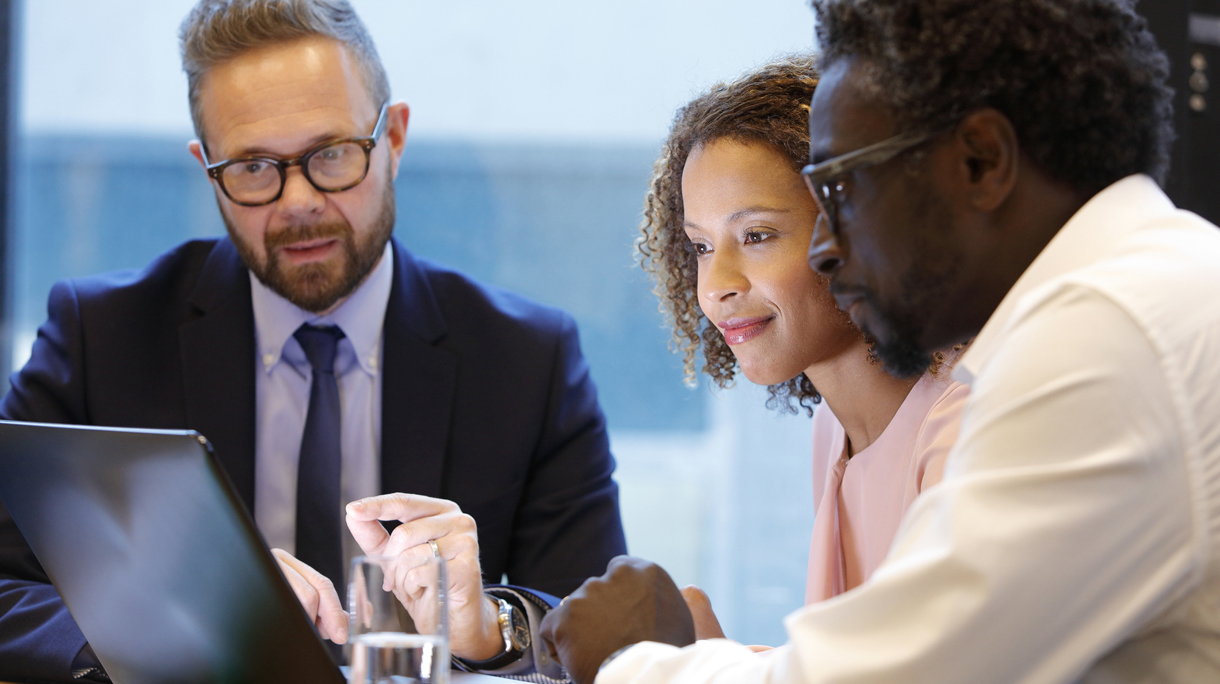 Financial advisor having a meeting with clients