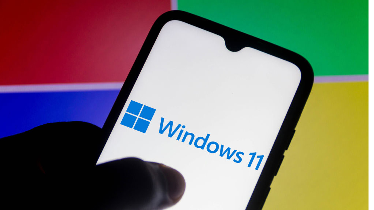In this photo illustration the Windows 11 logo seen