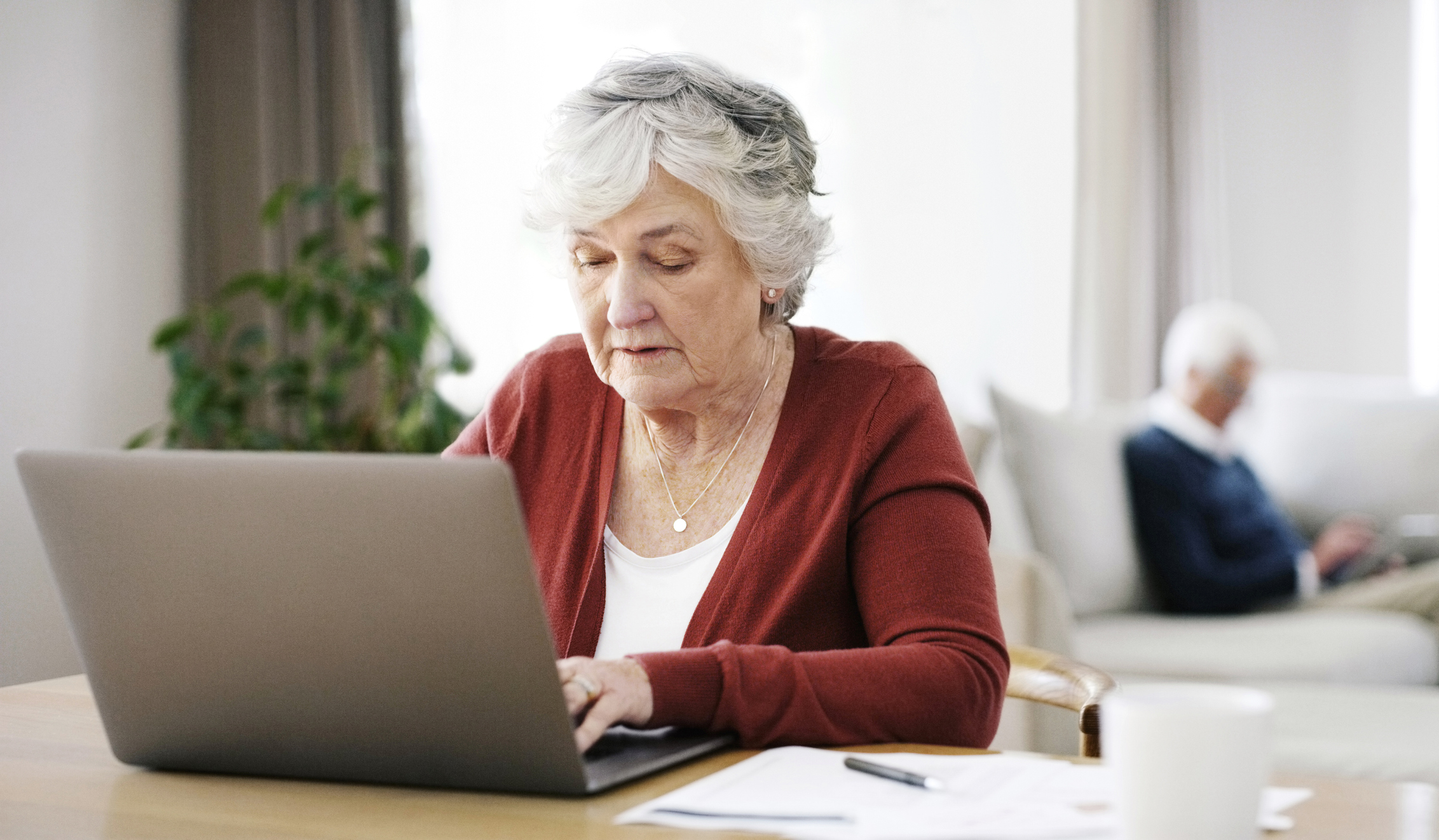 She’s got online access to her retirement fund