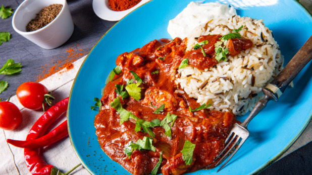 Indian Chicken Tikka Masala with wild rice