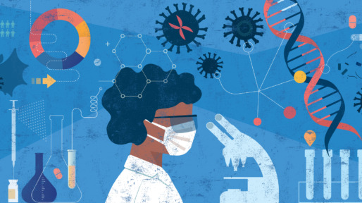 Woman Scientist Researching COVID-19 Concept