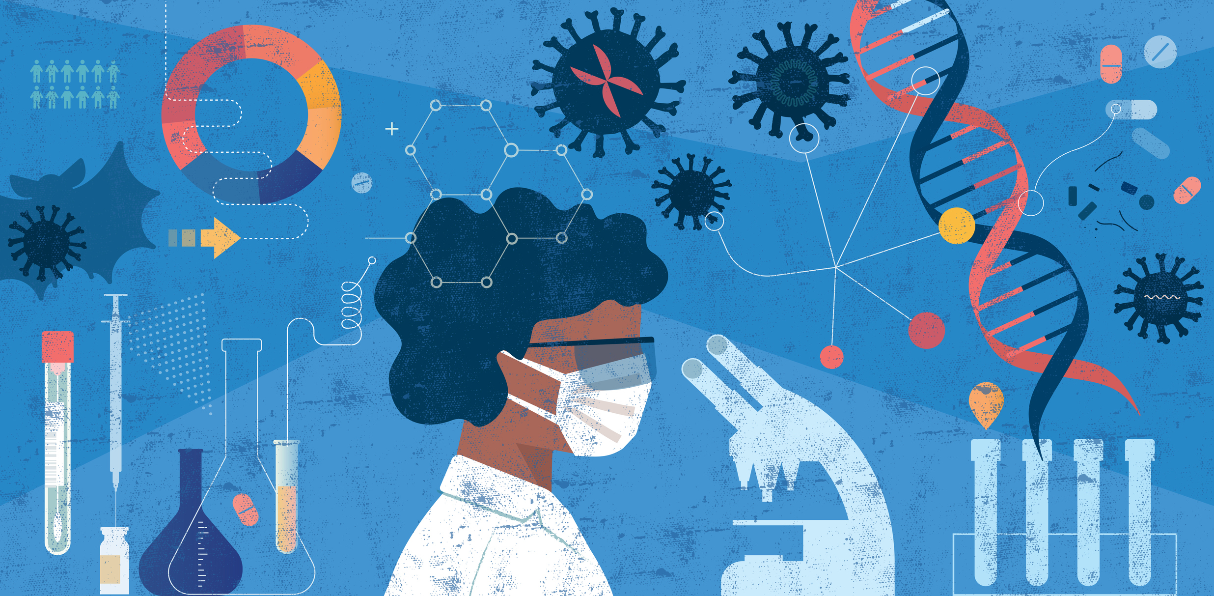 Woman Scientist Researching COVID-19 Concept