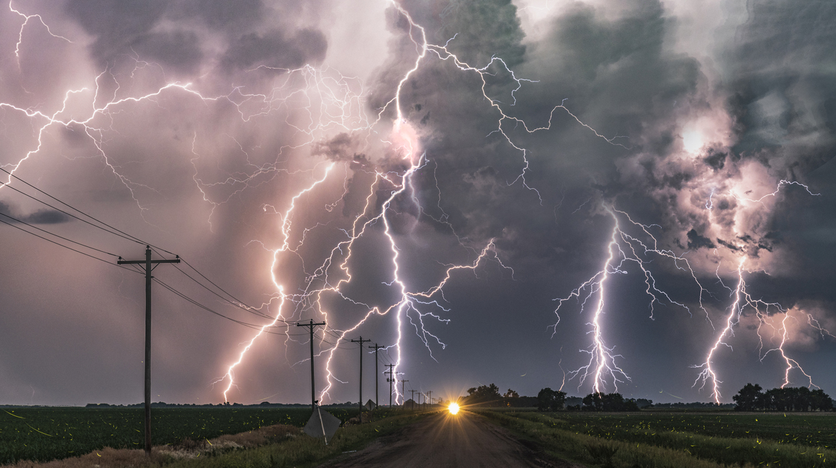 Extreme lightning storm, Nebraska. USA