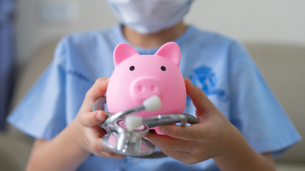 Saving money for health insurance, health insurance Concept