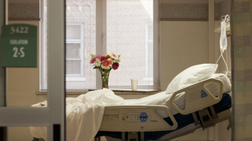 Empty hospital bed