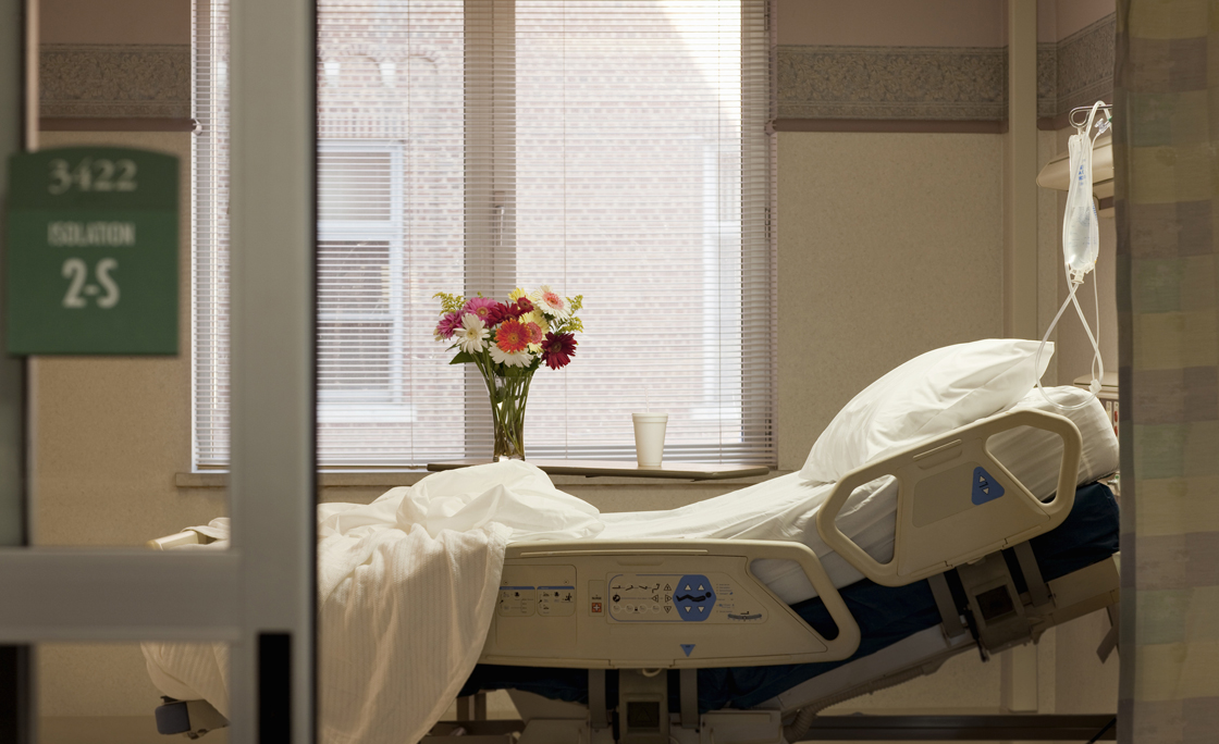 Empty hospital bed