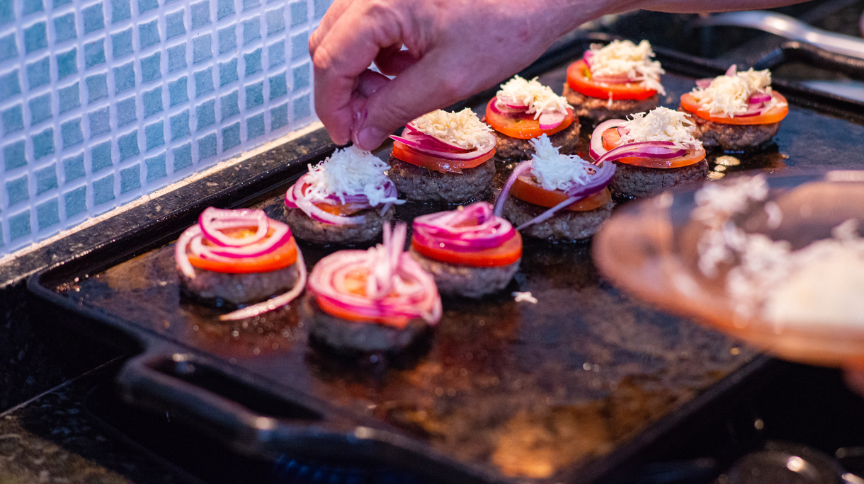 Homemade grilled mini hamburger