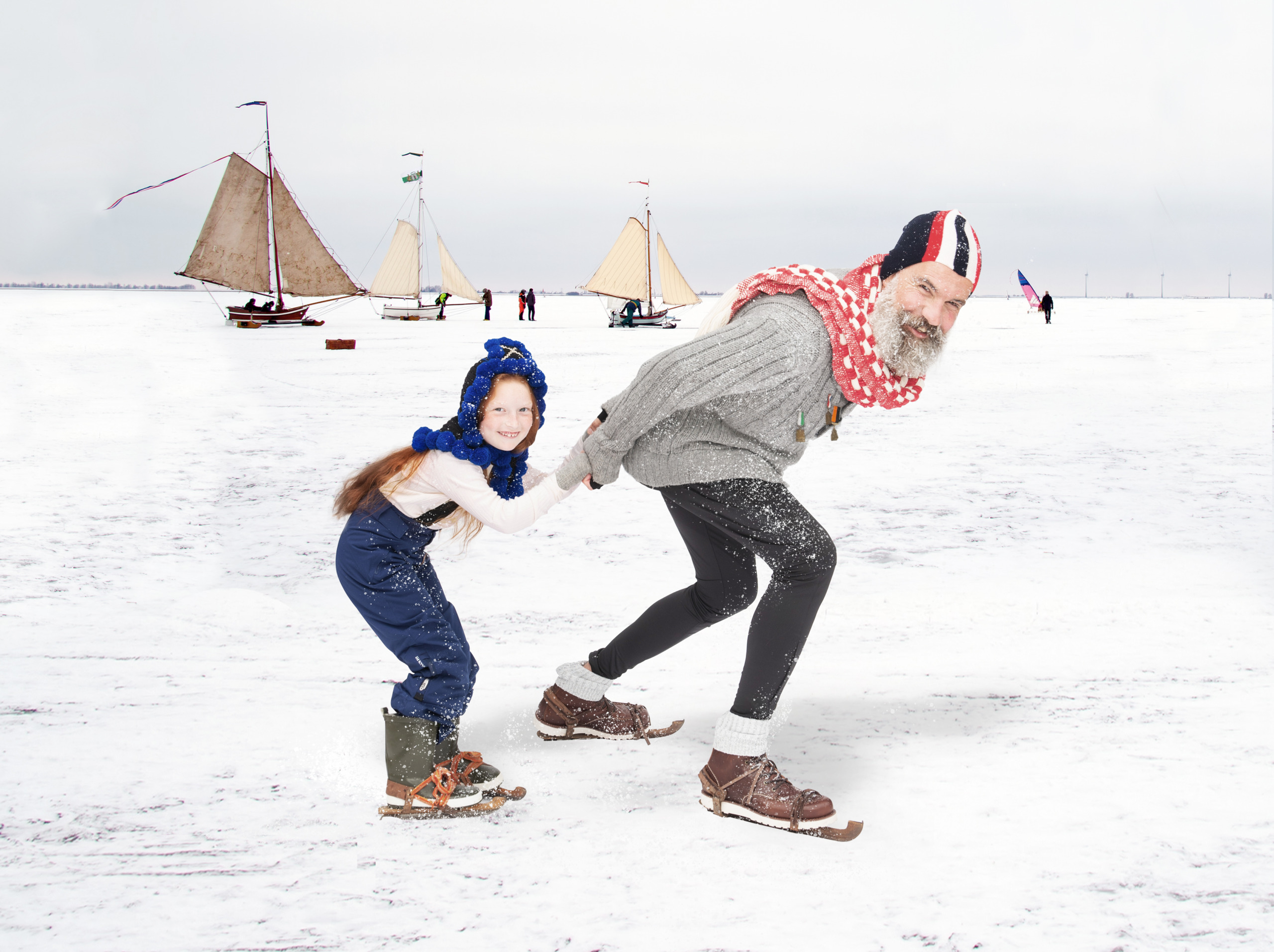 Schaatsende mensen