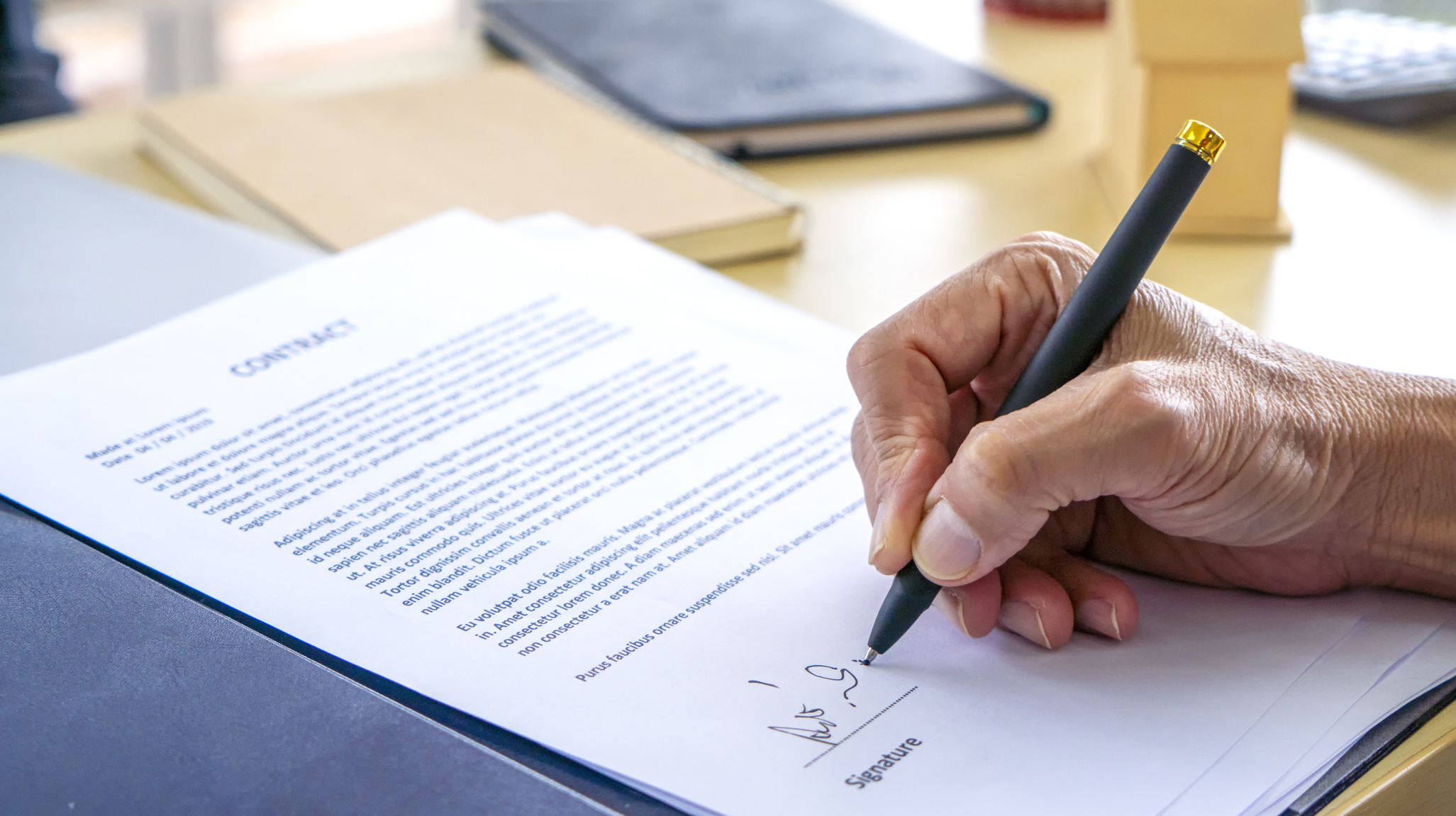Signing Official Document Or Contract.