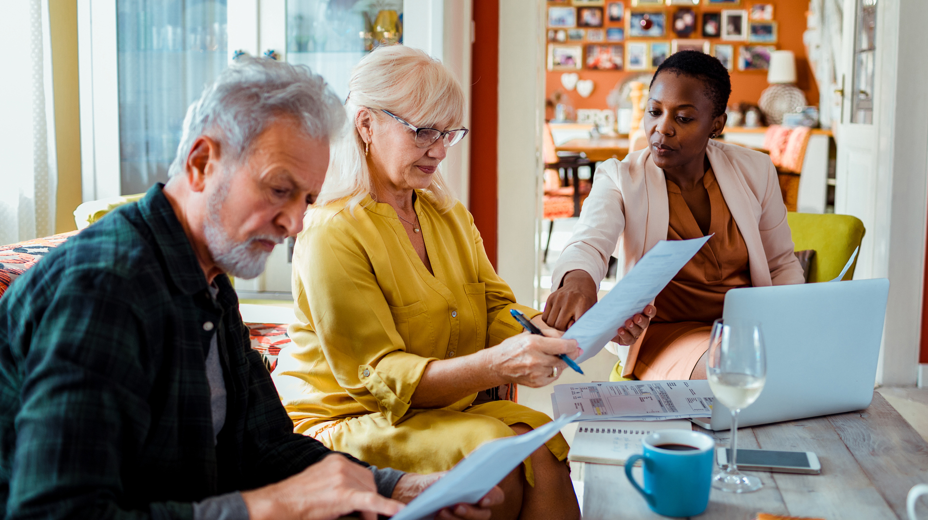 Financial advisor helping a senior couple