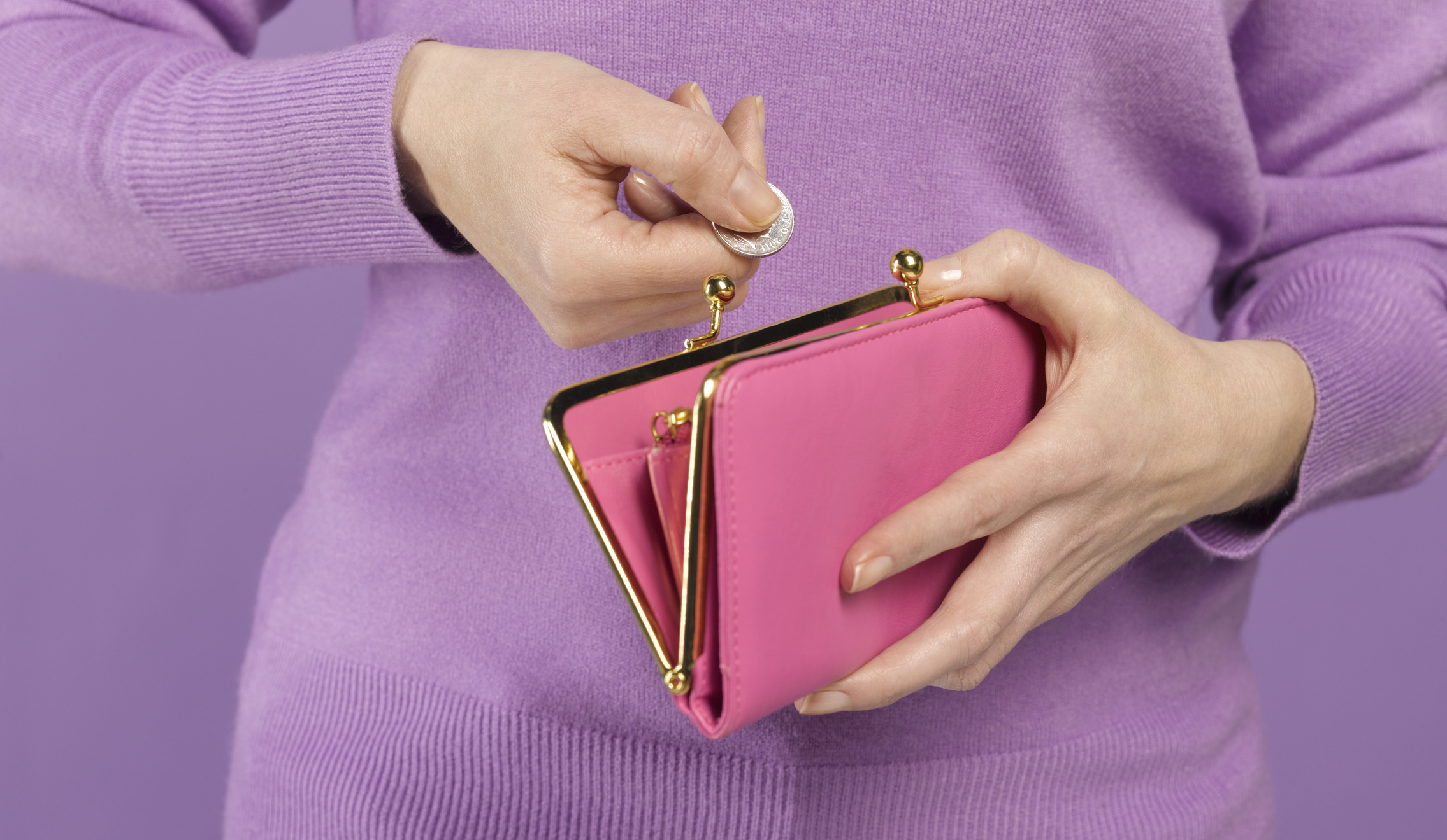 Woman with coin and purse