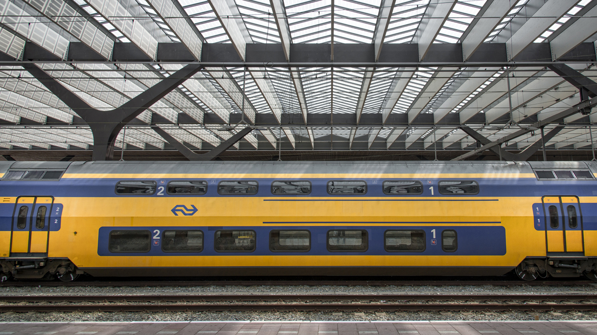 Dutch train in a train station