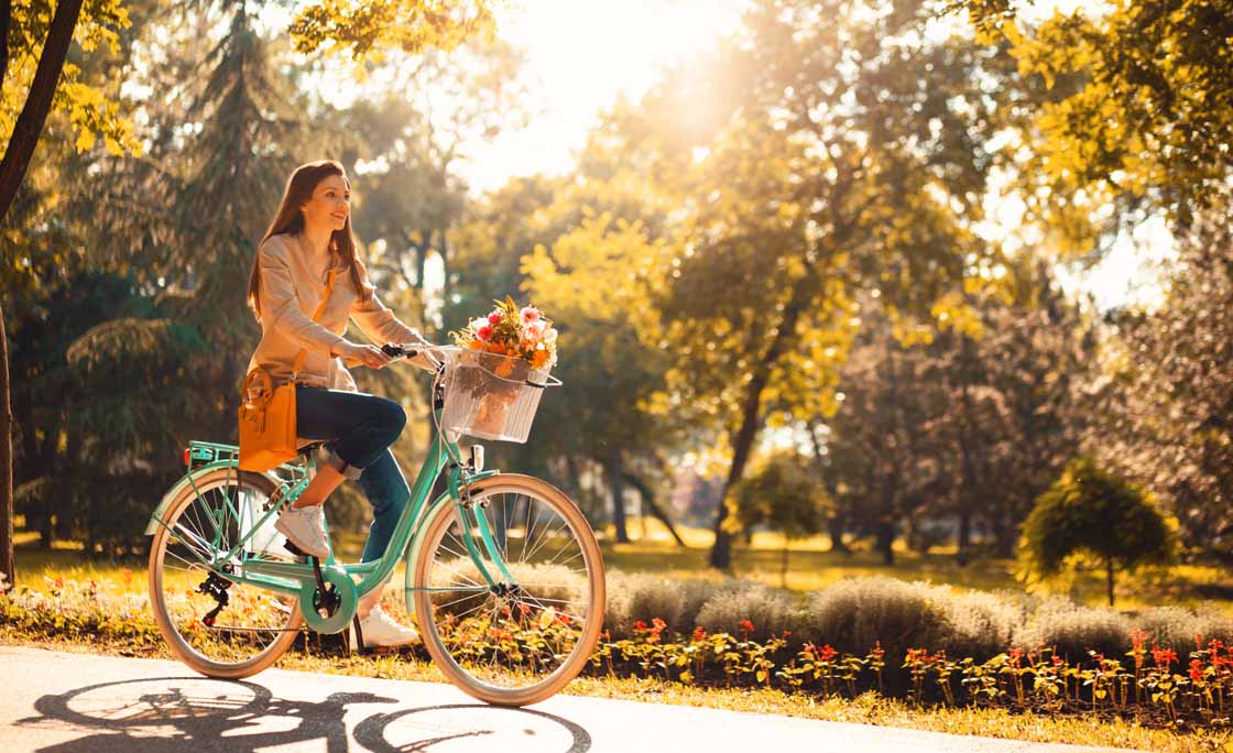 Beautiful lady with her beautiful bicycle