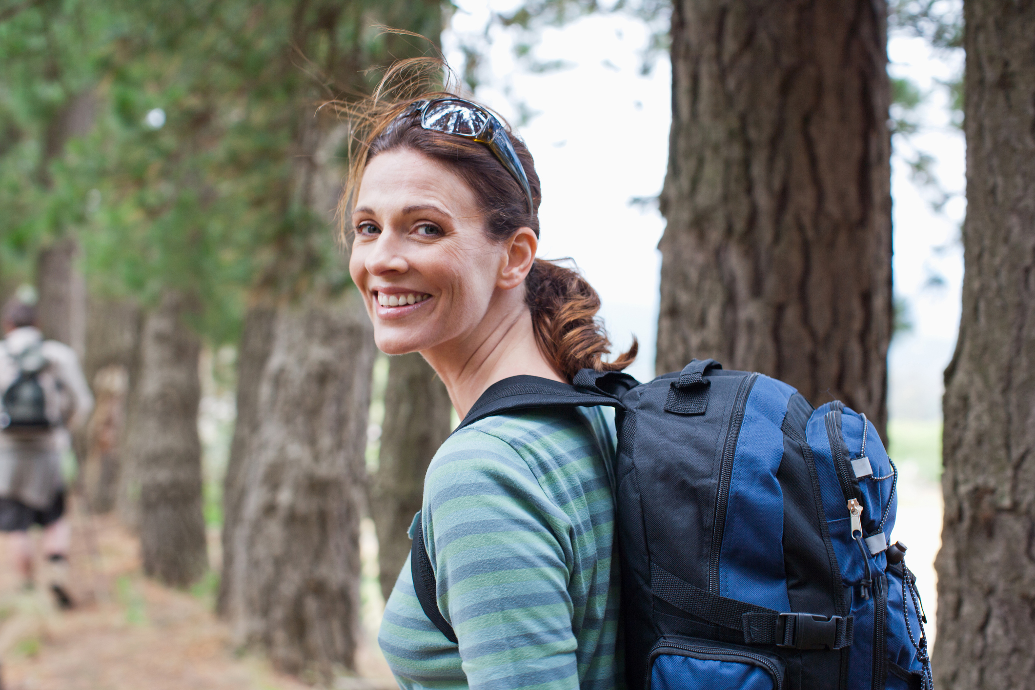 Couple hiking in forest