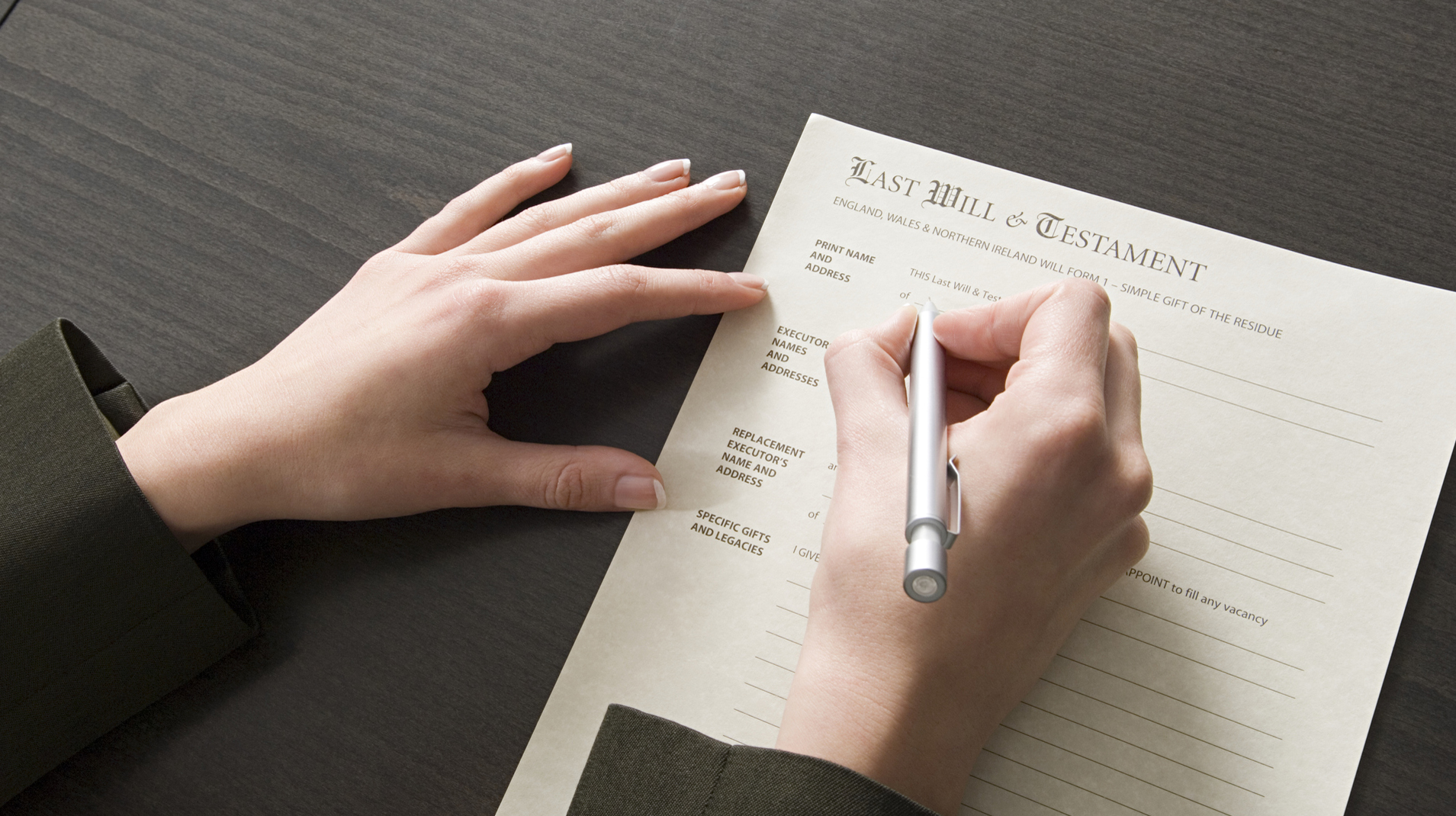 Woman signing will