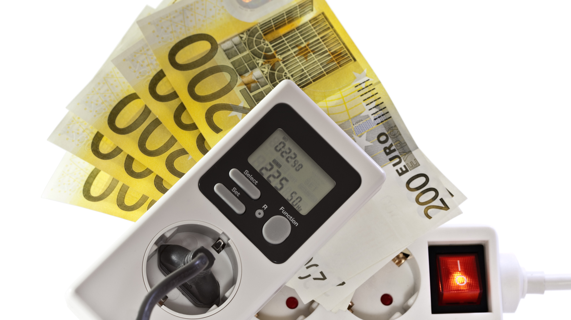 Energy saving- current meter with european notes