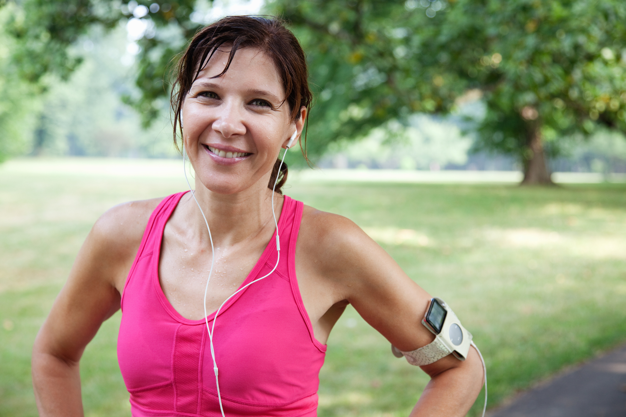 Female jogger, portrait