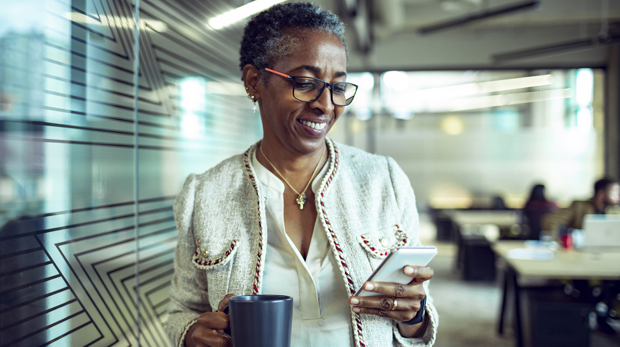 Senior Businesswoman using a phone