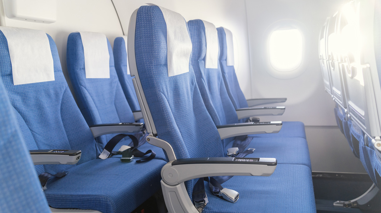 Seats in aircraft cabin