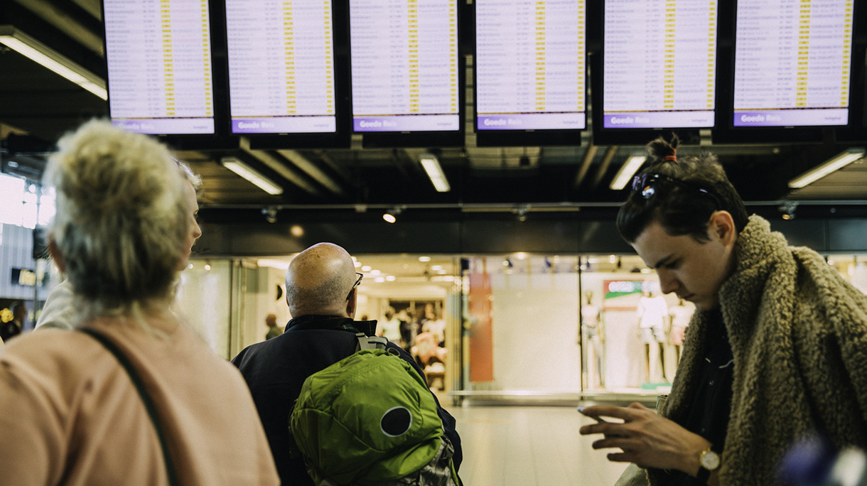 Friends At The Airport In Amsterdam