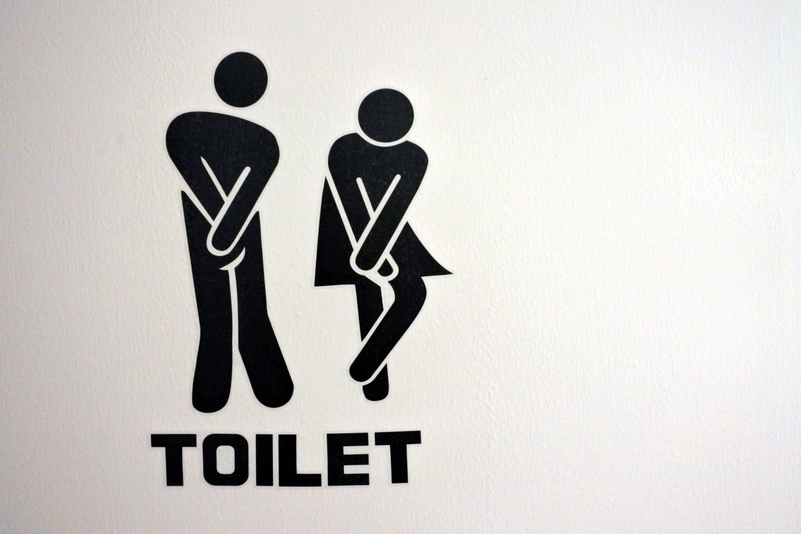 Urinary Urgency Toilet Sign for men and women