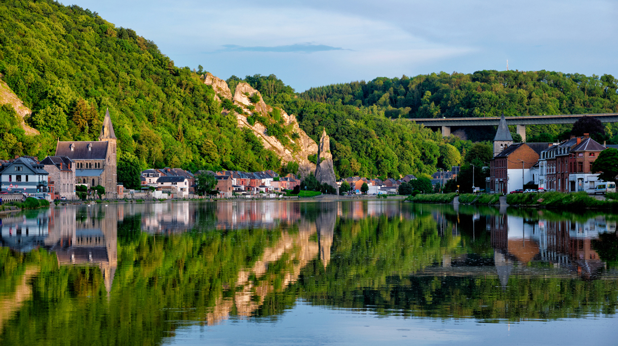 View of picturesque Dinant city Belgium