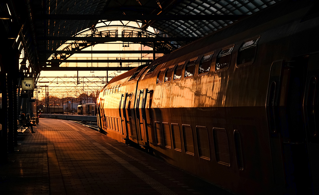 Abandoned Train At Railroad Station