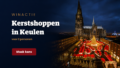Kerstmarkt in Keulen met verlichte Dom en rode kraampjes.