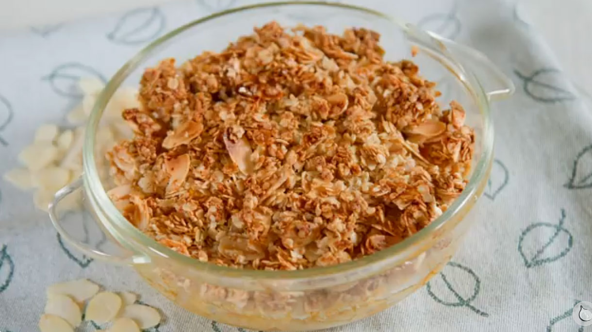 Havermoutcrumble met diepvriesfruit