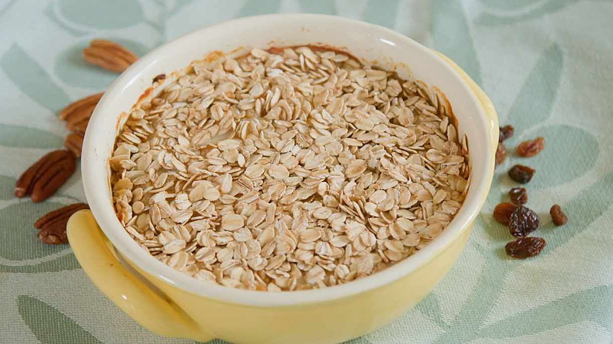 Havermoutcrumble met pompoen en pecannoten