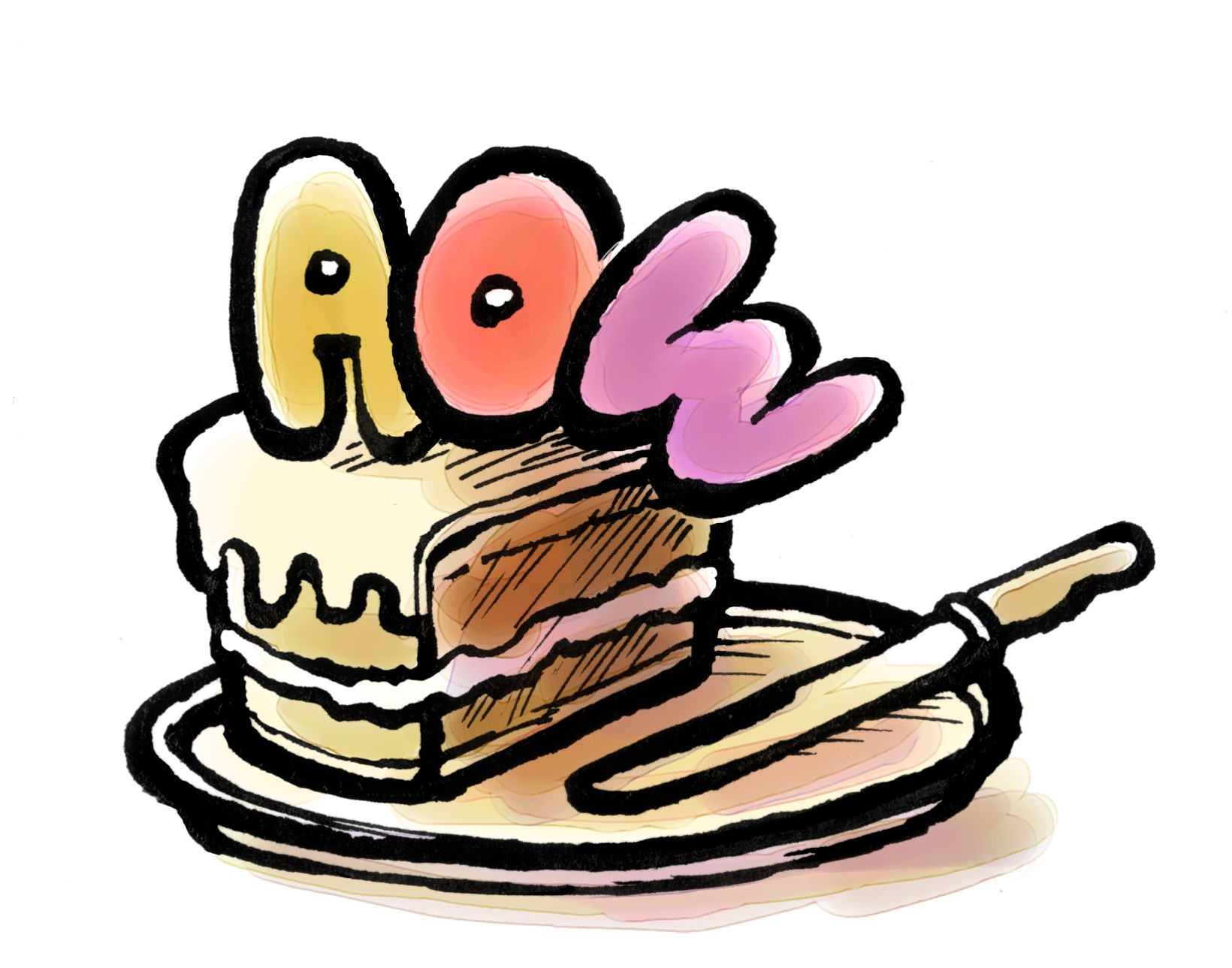 AOW taart tekening
