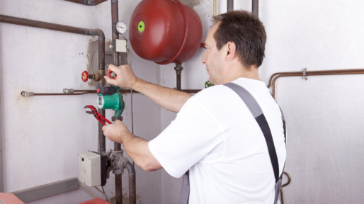 heating engineer at work
